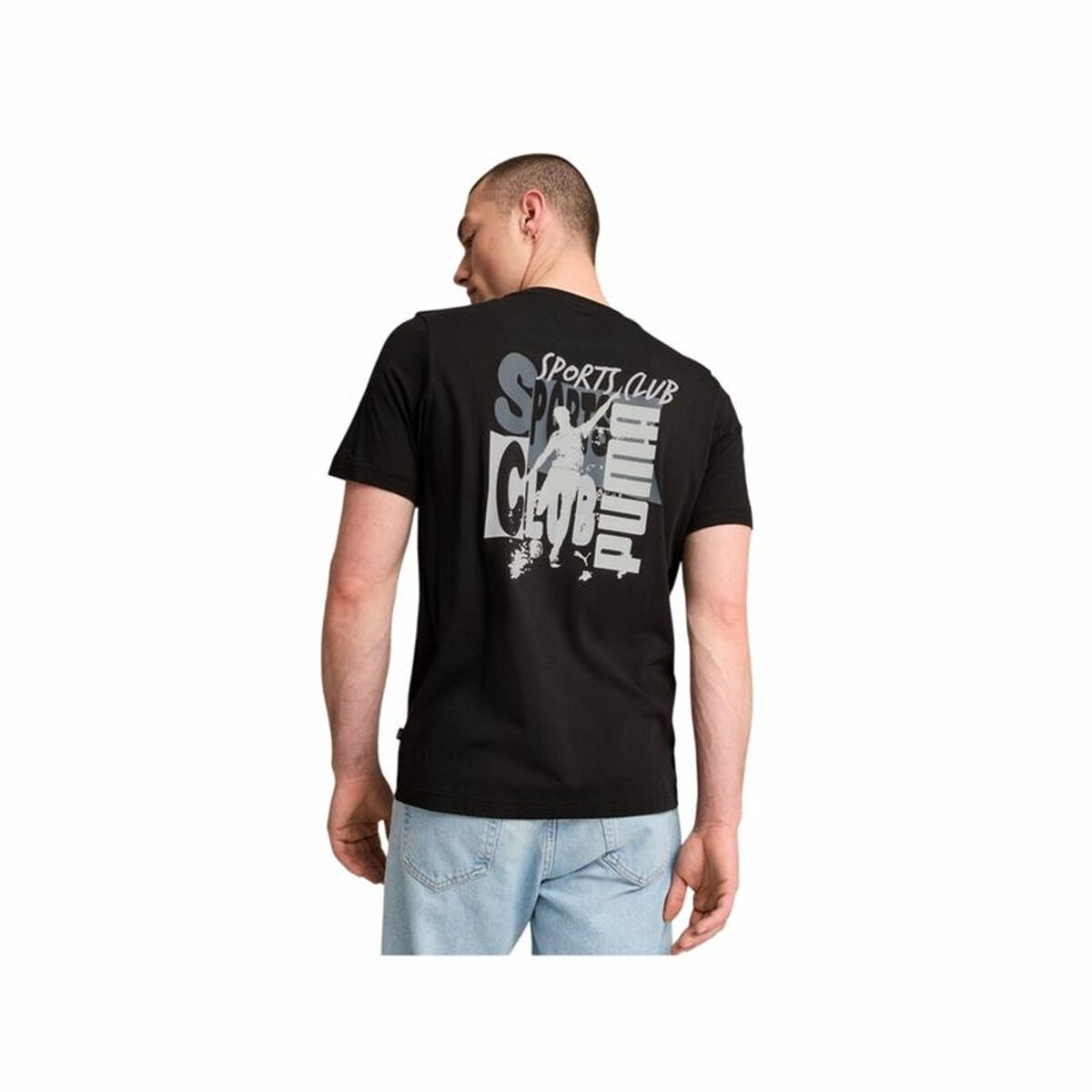 Herren Kurzarm-T-Shirt Graphics Puma Sports Club in Schwarz von Puma