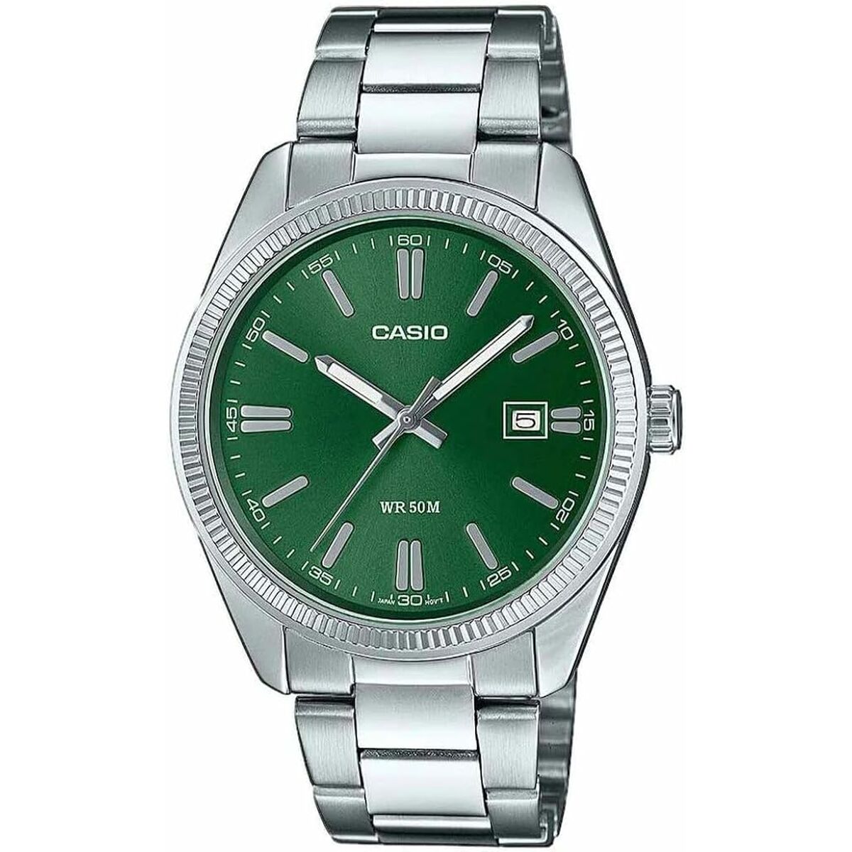 Herrenarmbanduhr Casio DATE Forest Green Silver