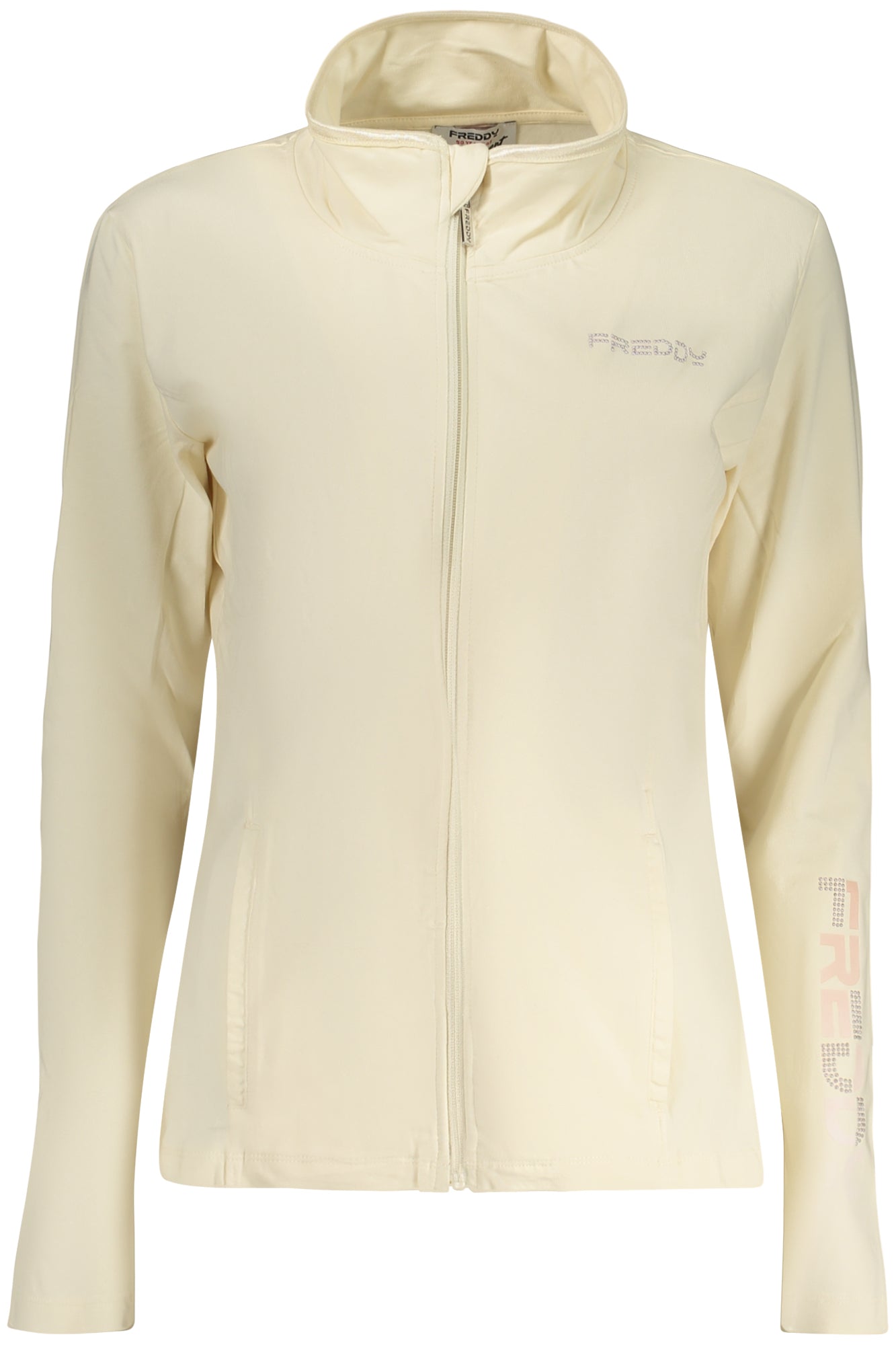 FREDDY Damen Beige Sweatshirt mit Reißverschluss