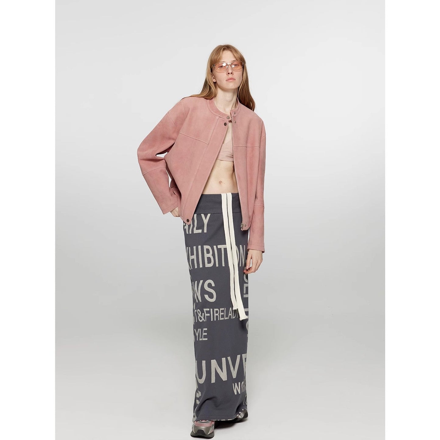 "Sweet Cherry Party" Vintage Wildleder-Lammfelljacke – Kurzer Echtleder-Blazer