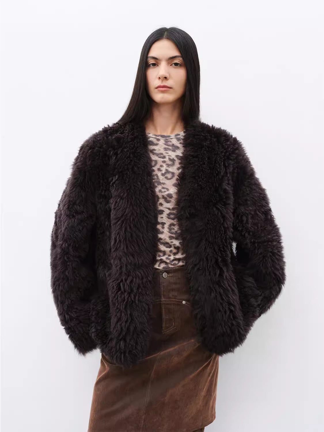 Toskanische Lammfell-Jacke mit Lockenfell – Importiertes Schaffell