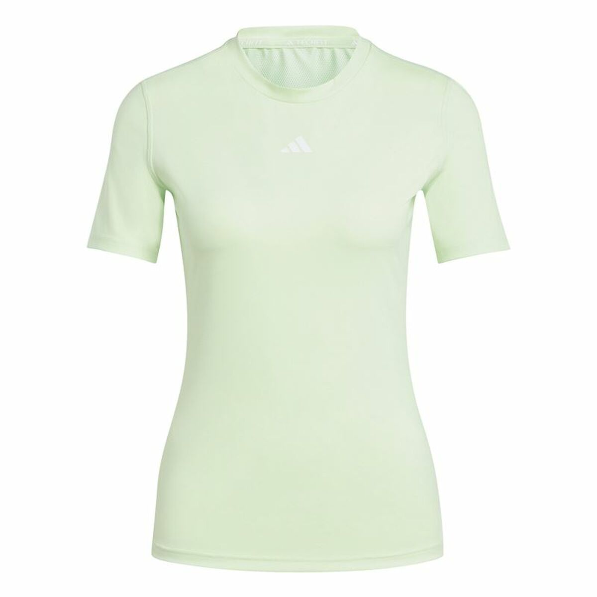 Damen T-Shirt Adidas ESSENTIALS TECHFIT TRAIN Lime Green Light Grey
