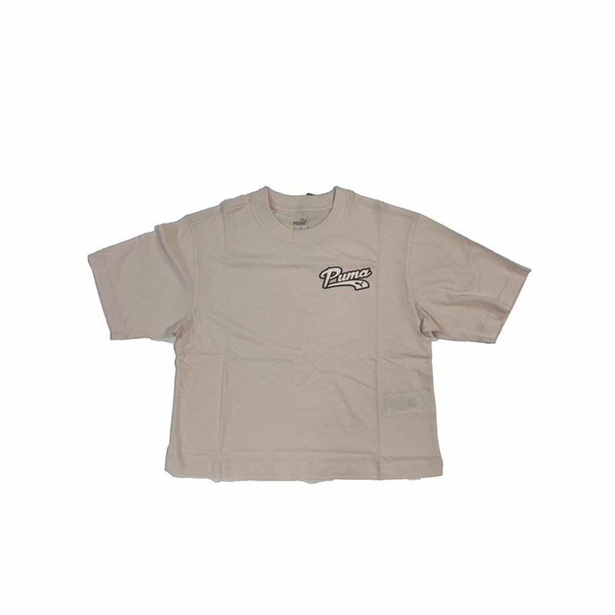 Damen Kurzarm-T-Shirt Puma Script in Beige von Puma