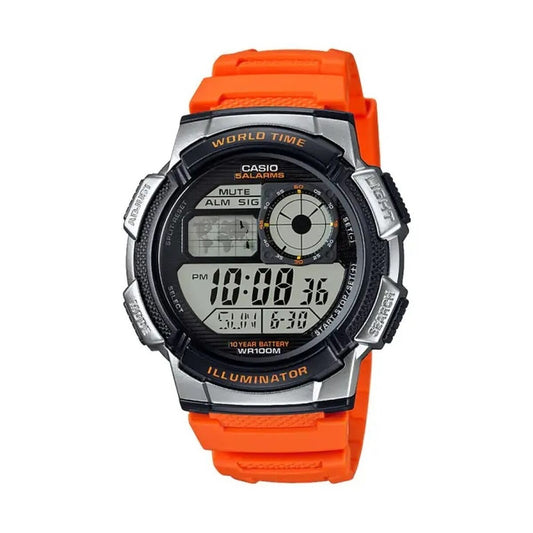 Herrenarmbanduhr Casio WORLD TIME ILLUMINATOR Orange (Ø 43 mm)