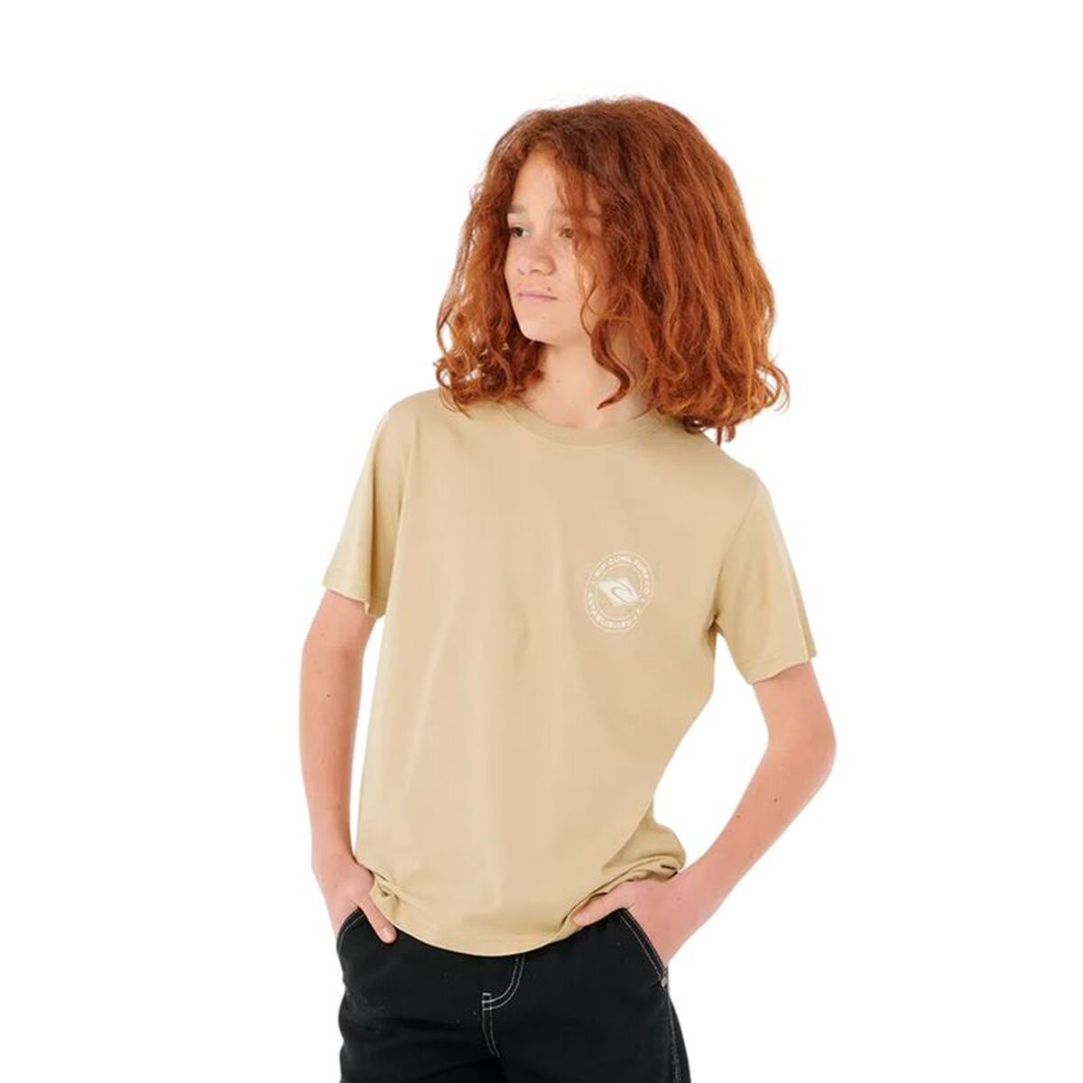 Kinder T-Shirt Rip Curl STAPLER TEE Beige