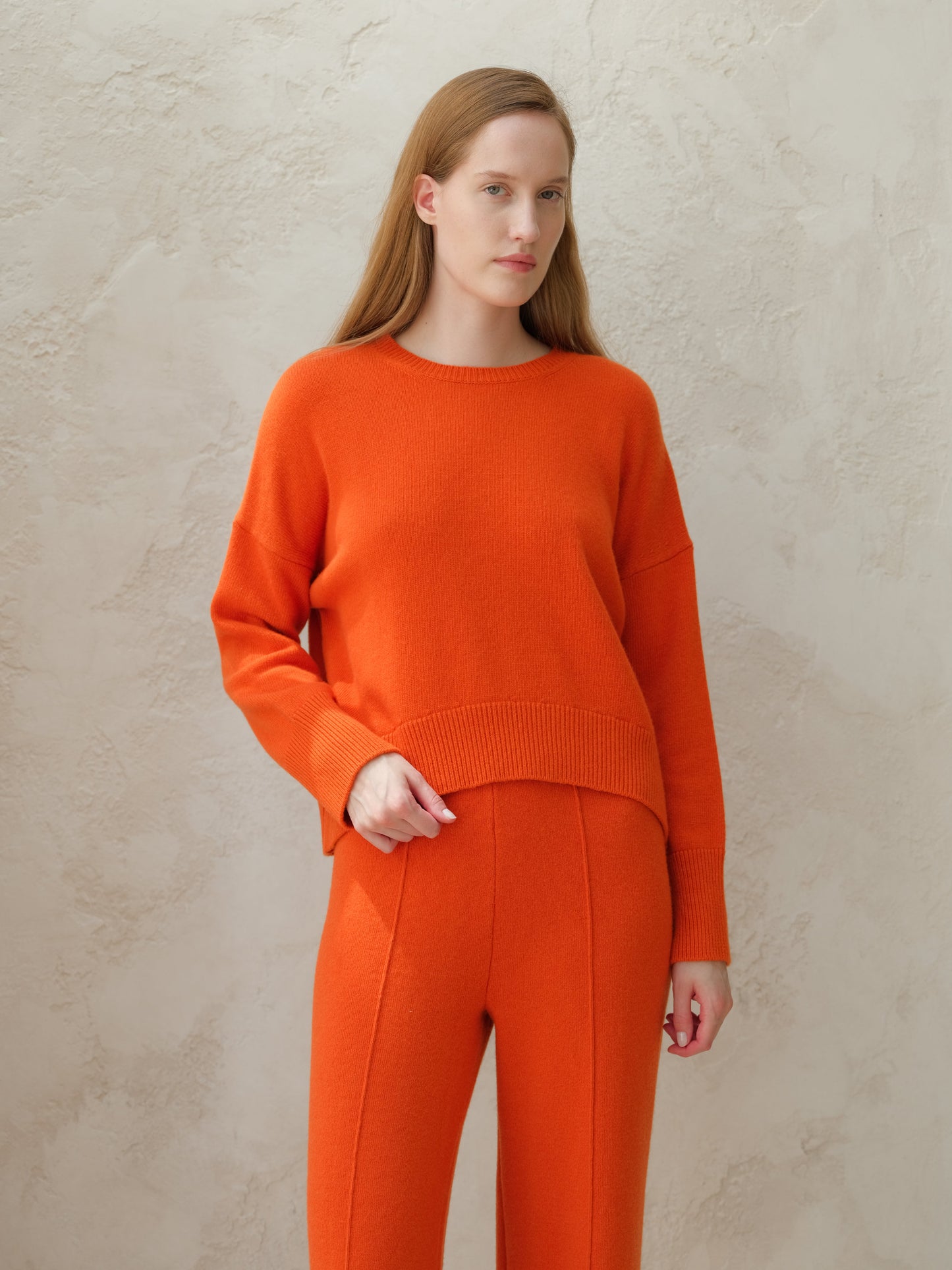 Cashmere Mix Pullover mit Rundhals – Relaxed Fit