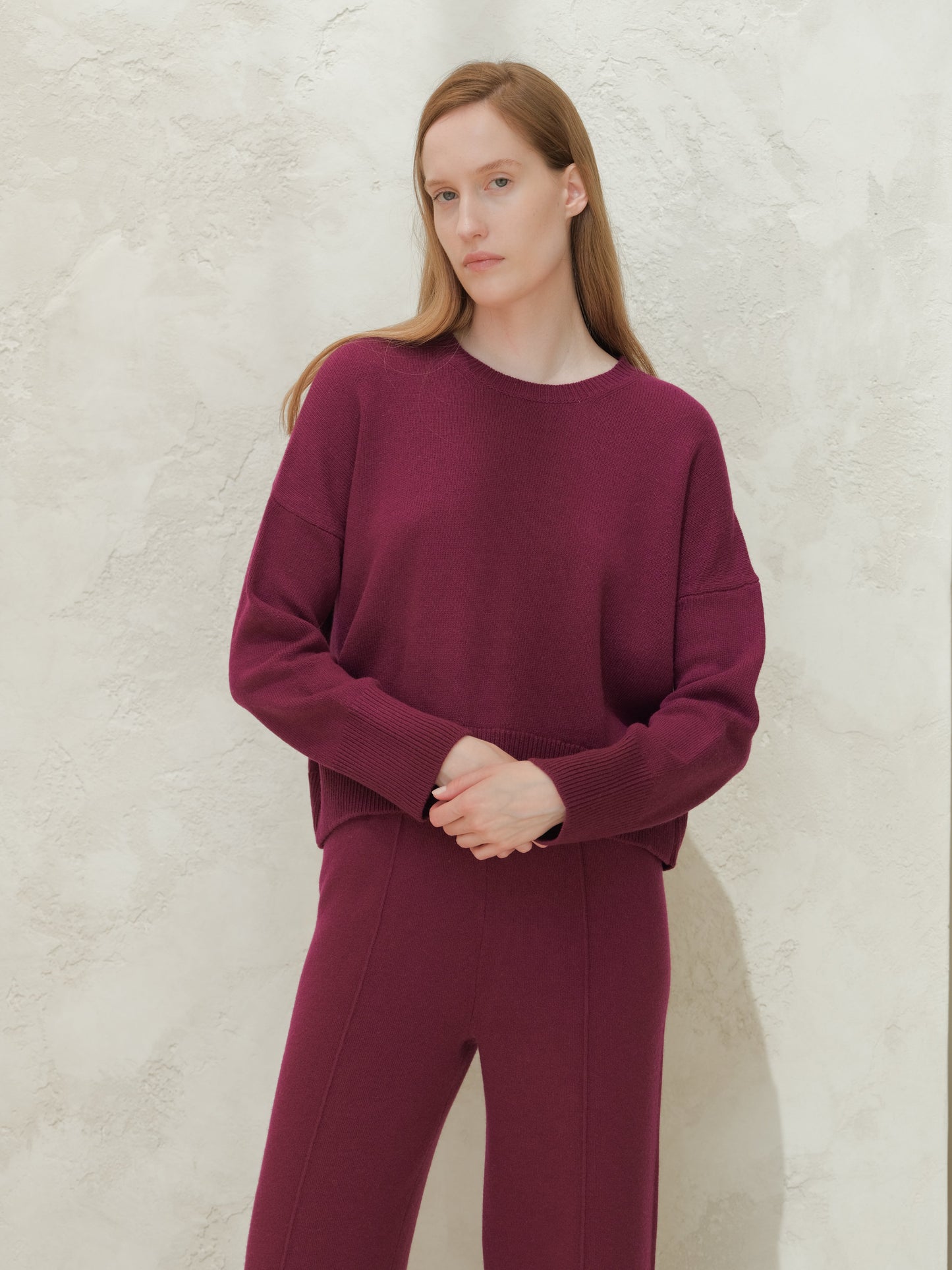 Cashmere Mix Pullover mit Rundhals – Relaxed Fit