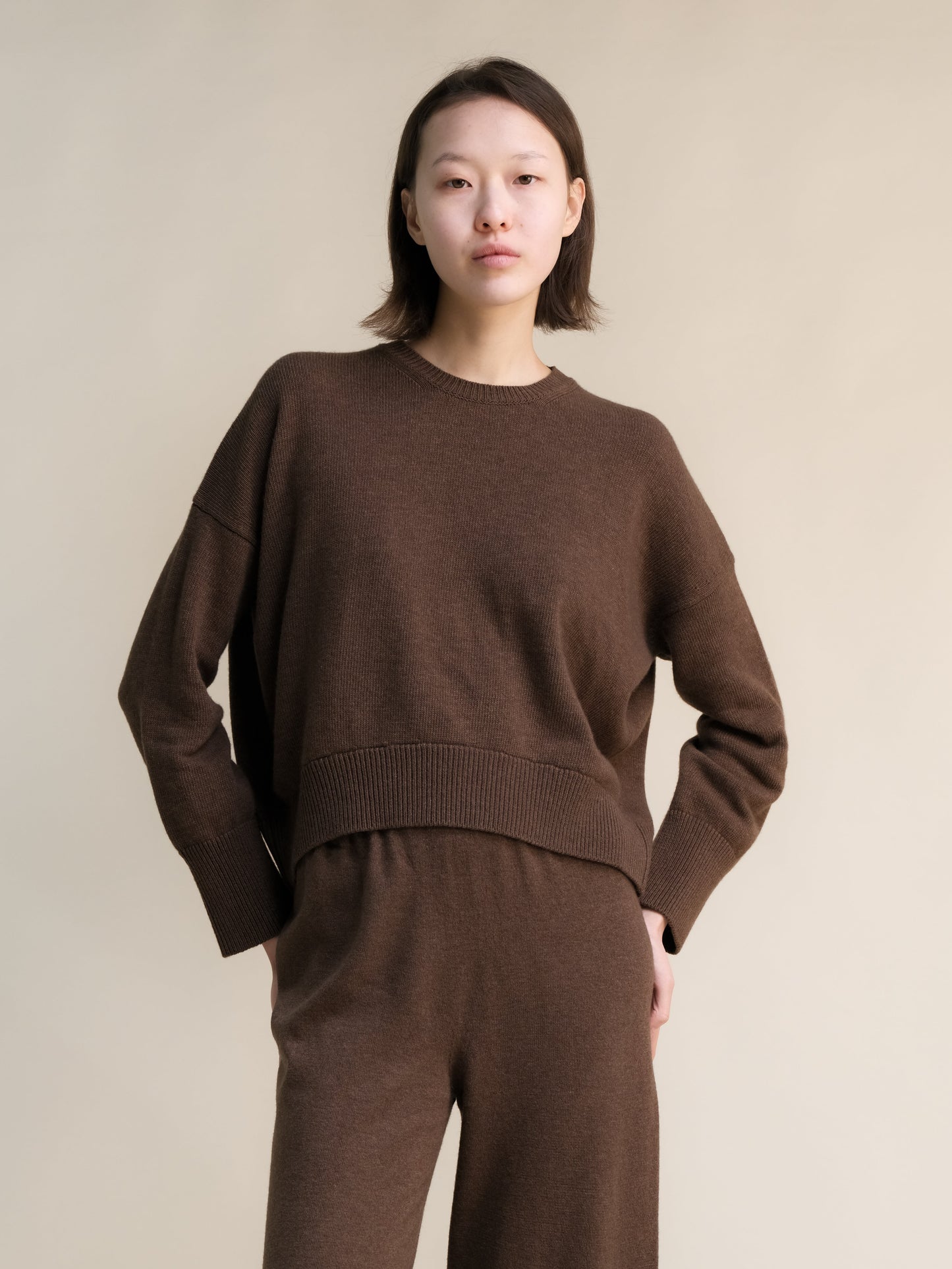 Cashmere Mix Pullover mit Rundhals – Relaxed Fit