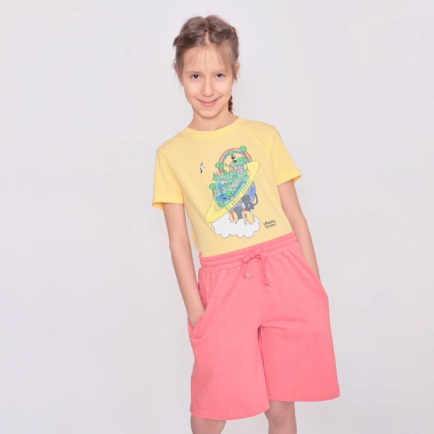 Rote Sweat-Shorts für Mädchen und Jungen
