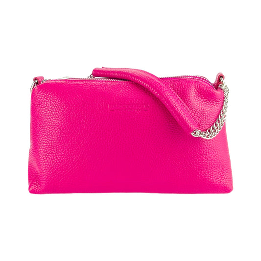 RB1025BE | Damen Handtasche mit Doppelreißverschluss aus echtem Leder – Made in Italy