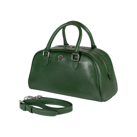 RB1034E | VIRGINIA Damen Bowling Bag aus echtem Saffiano-Leder – Made in Italy