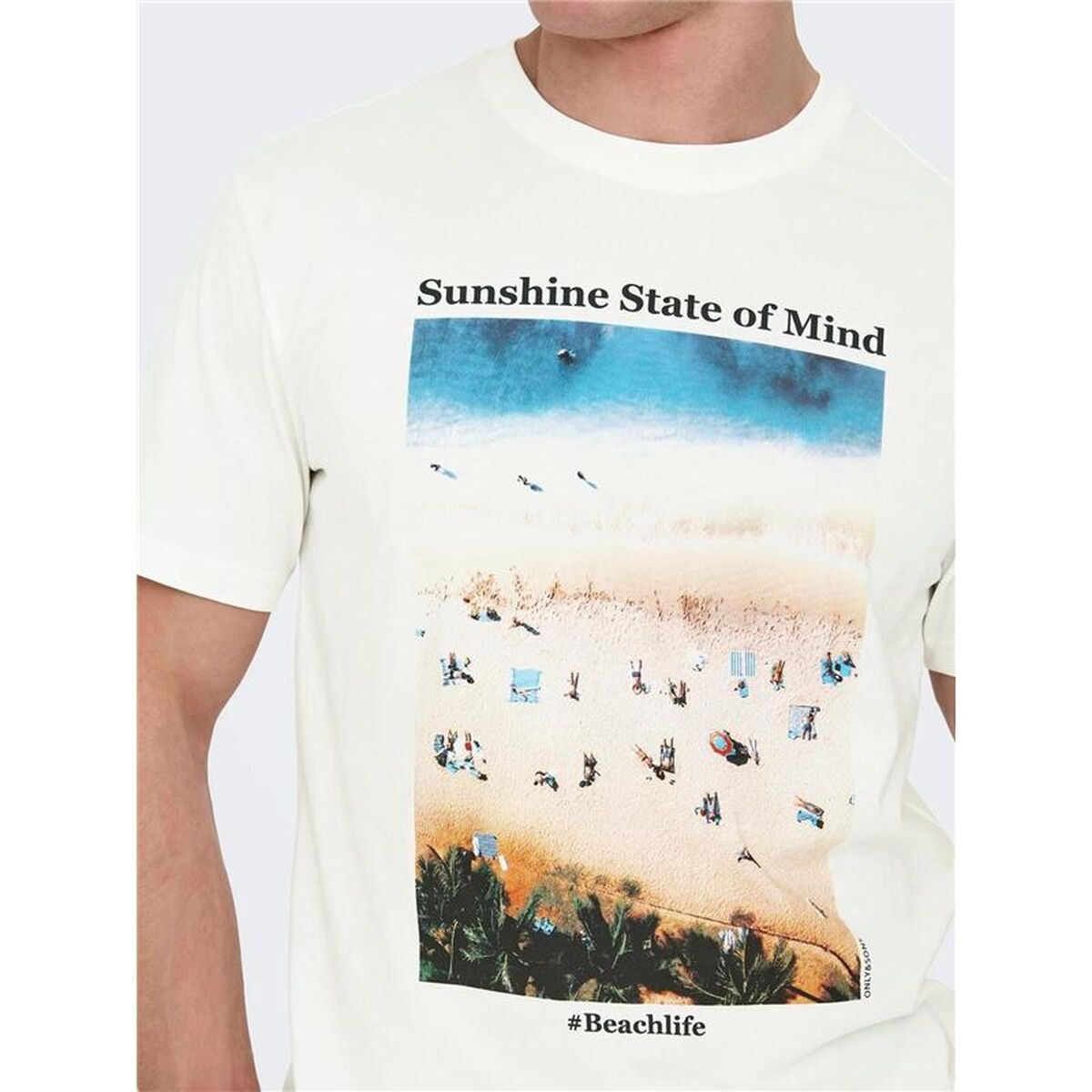 Herren T-Shirt Only & Sons ONSKOLTON REG BEACH White