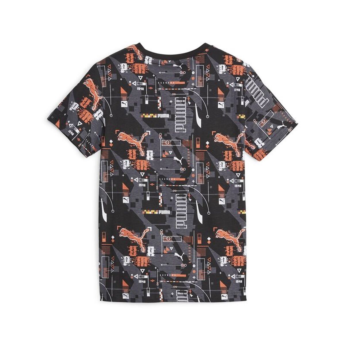 Kinder Kurzarm-T-Shirt Ess+ Futureverse AOP in Schwarz von Puma