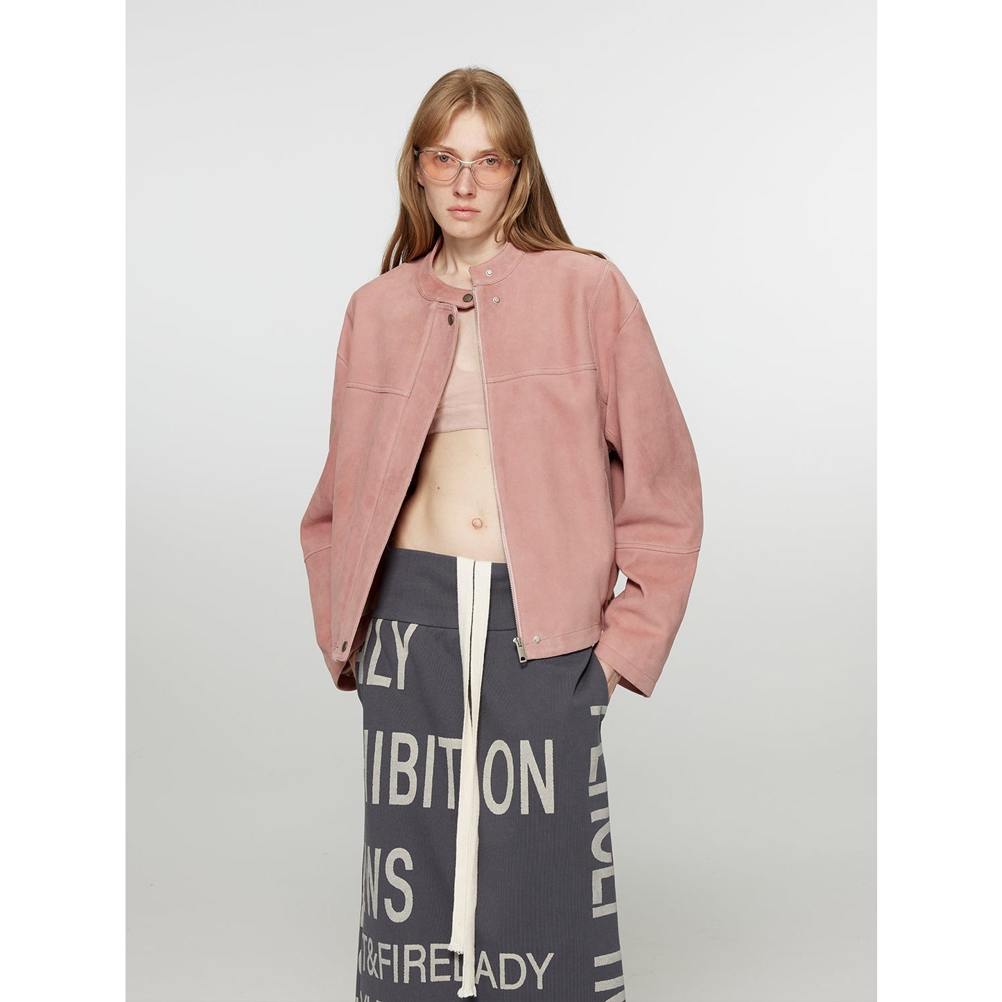 "Sweet Cherry Party" Vintage Wildleder-Lammfelljacke – Kurzer Echtleder-Blazer