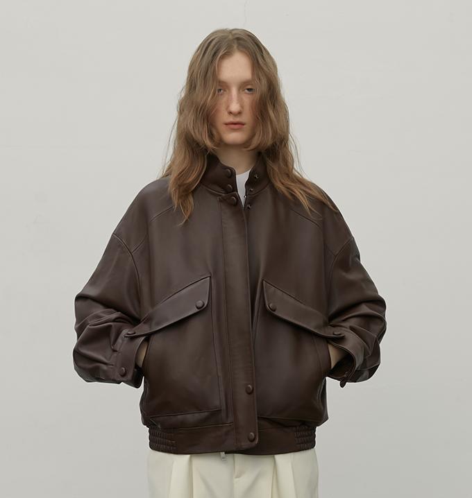 "Loveless Muse" Braune Retro Echtleder-Motorradjacke – Kurze Damen-Schaflederjacke
