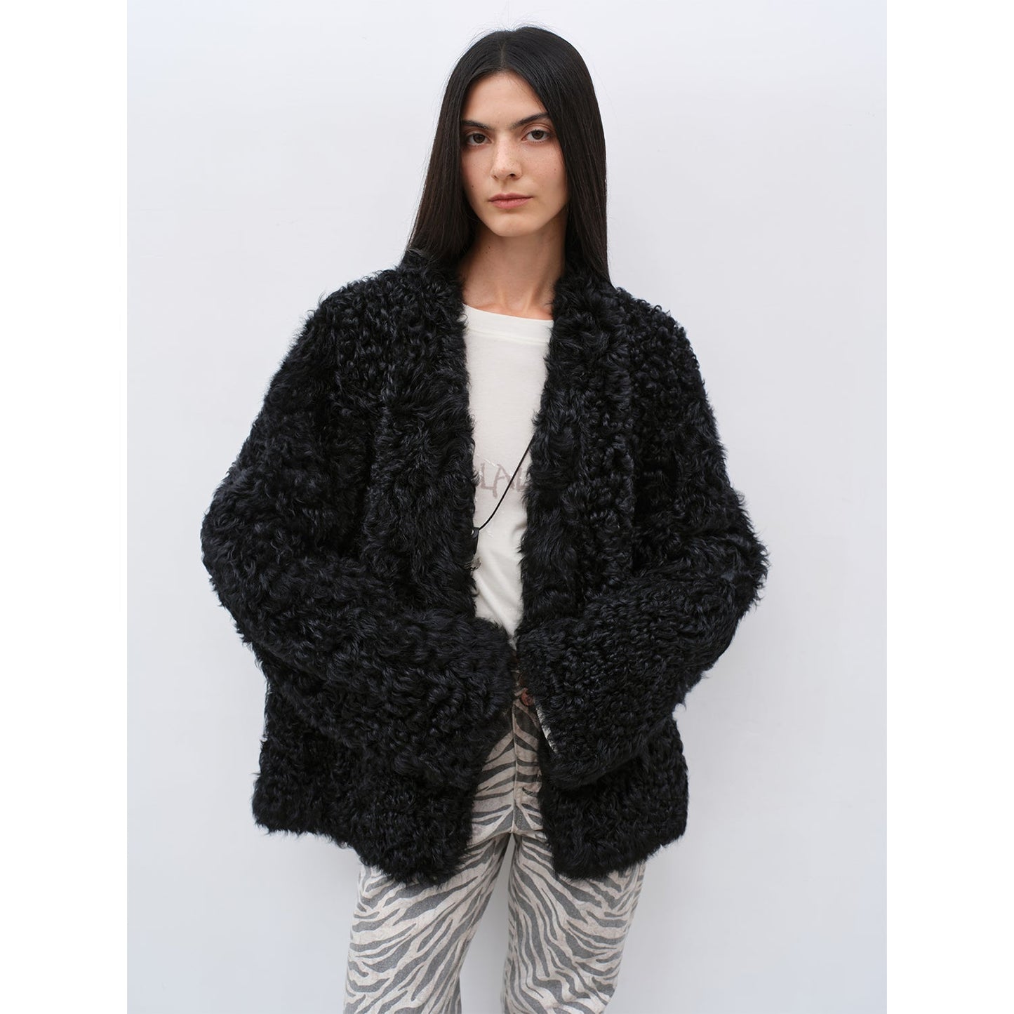 Toskanische Lammfell-Jacke mit Lockenfell – Importiertes Schaffell