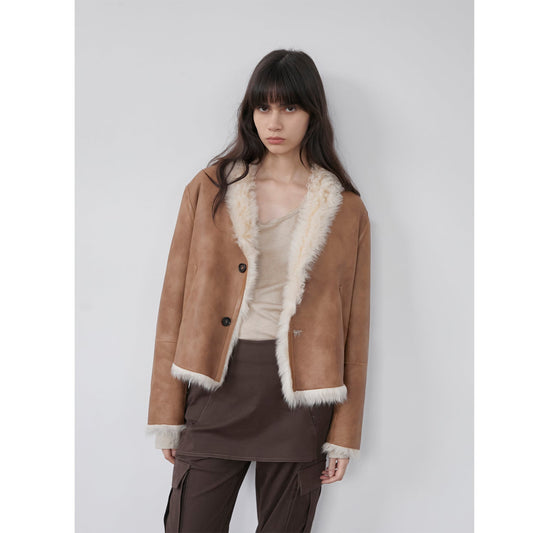 "Beethovens Nacht" Wendejacke mit Stehkragen – Toskanisches Schaffell