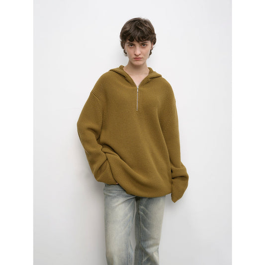 "Autumn Ticket" Schlichter & Vielseitiger Wollmix-Hoodie mit Reißverschluss – Rundhals-Pullover Damen