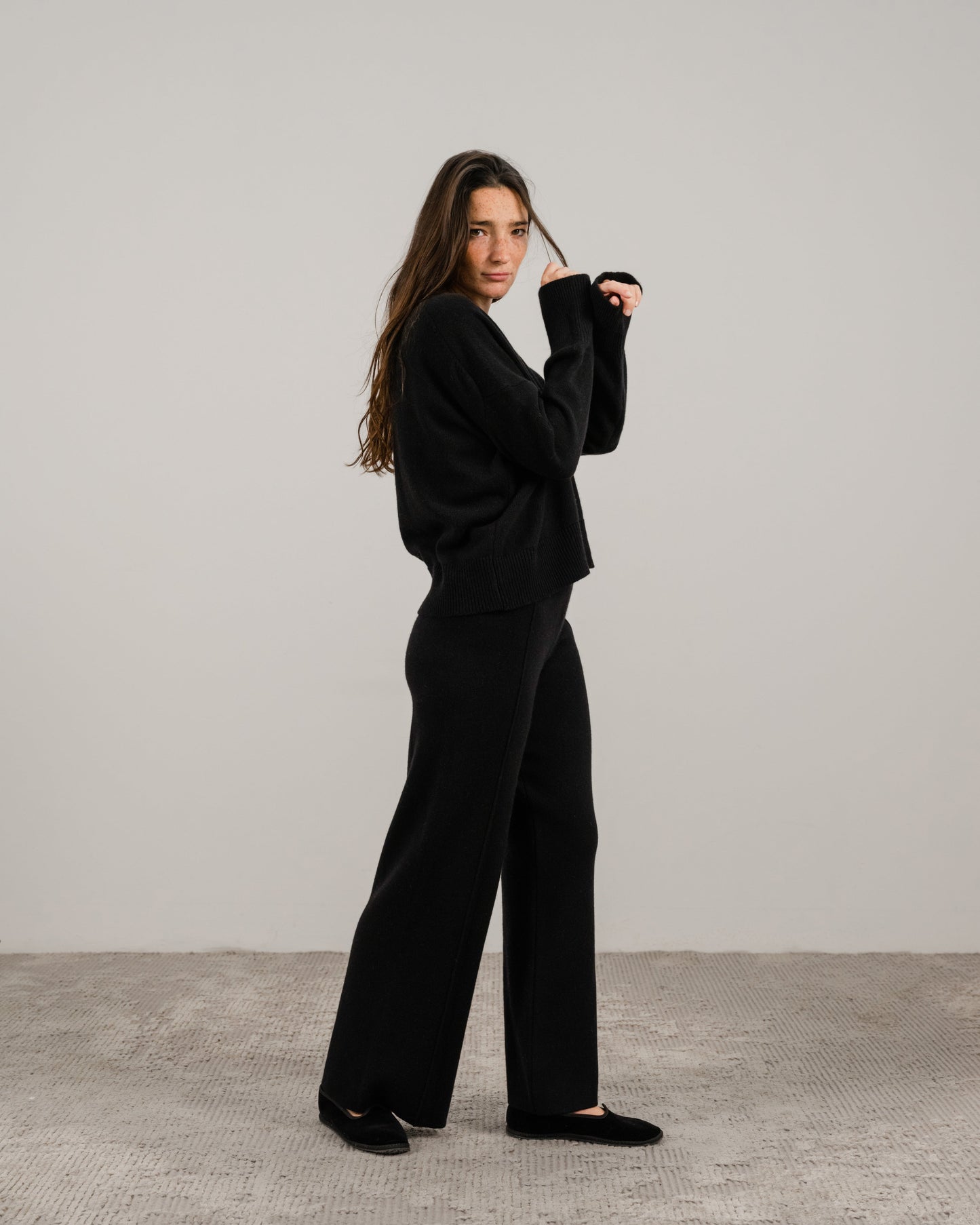 Cashmere Mix Pullover mit Rundhals – Relaxed Fit