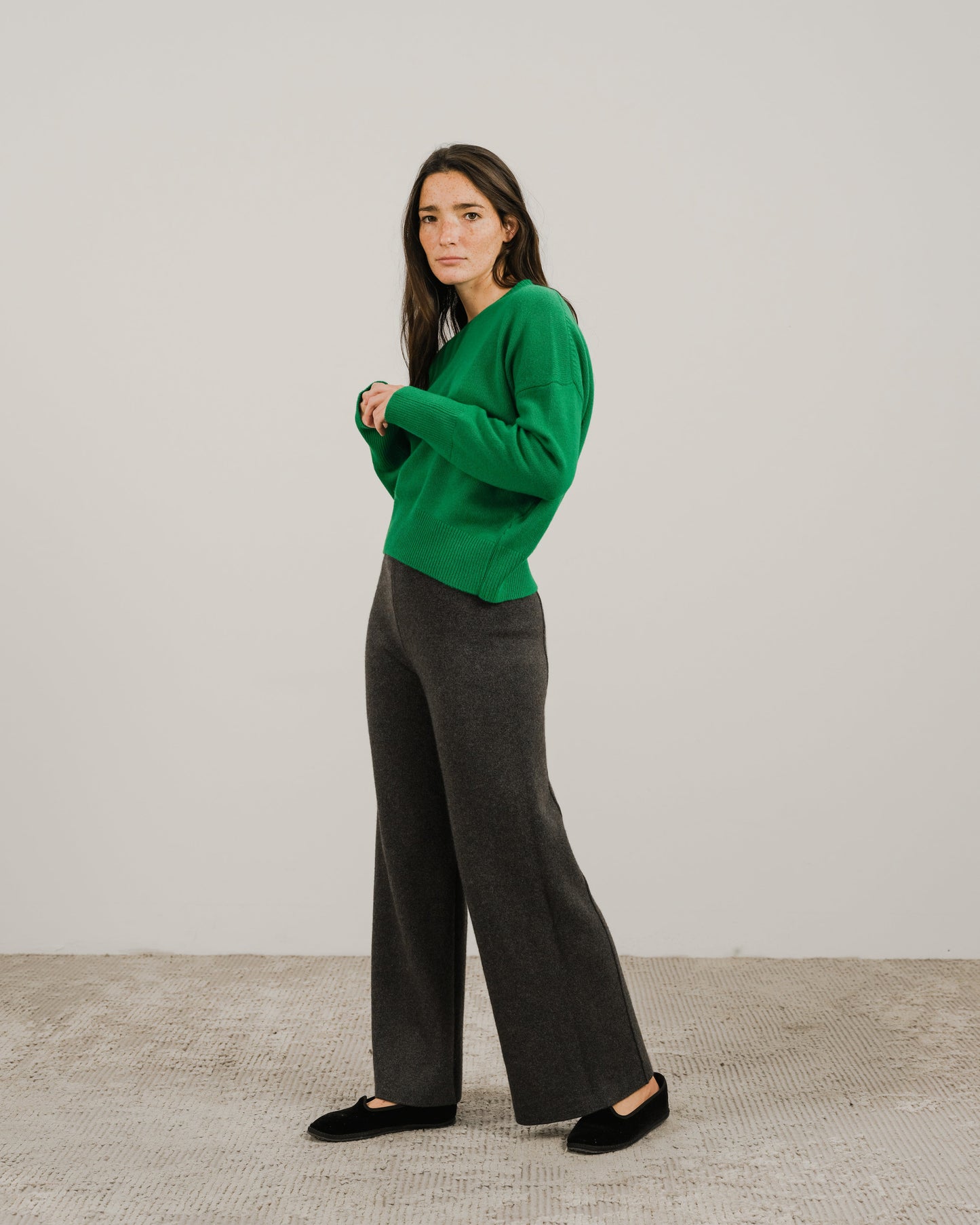 Cashmere Mix Pullover mit Rundhals – Relaxed Fit
