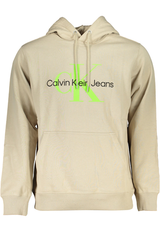 Calvin Klein Herren-Sweatshirt Beige ohne Reißverschluss