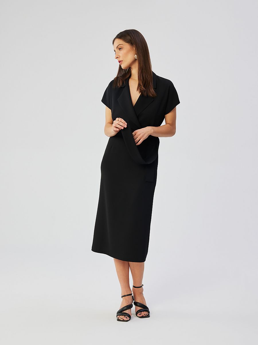 Midi-Kleid mit Wickeloberteil und Kimonoärmeln von Stylove