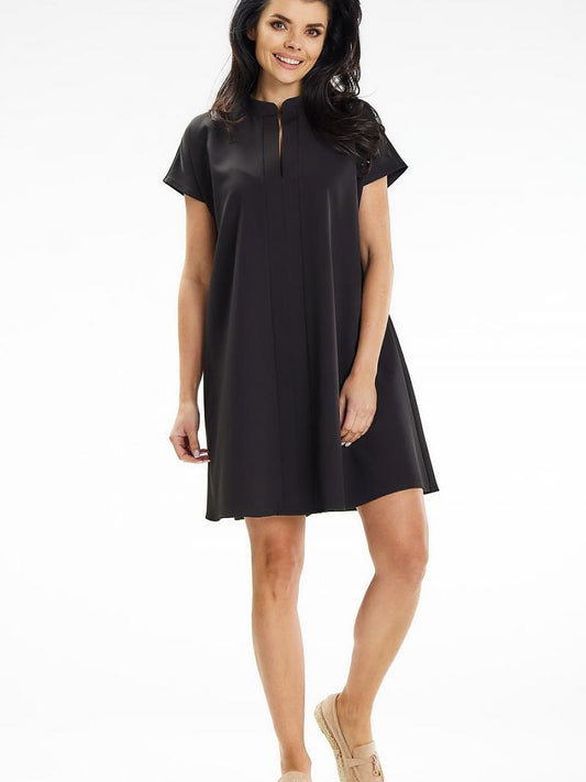 Trapez-Mini-Kleid mit Stehkragen von awama