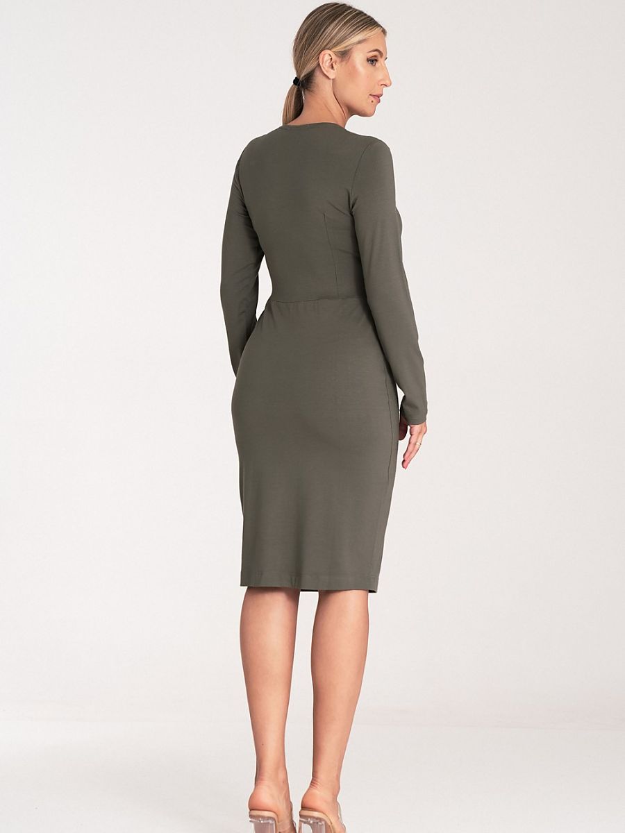 Tailliertes Viskose-Kleid mit V-Ausschnitt von Figl