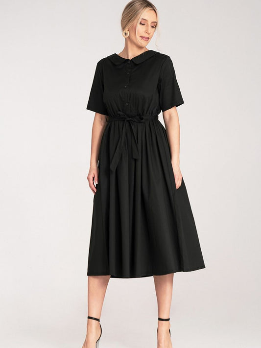 Midi-Hemdblusenkleid A-Linie aus Baumwolle von Figl