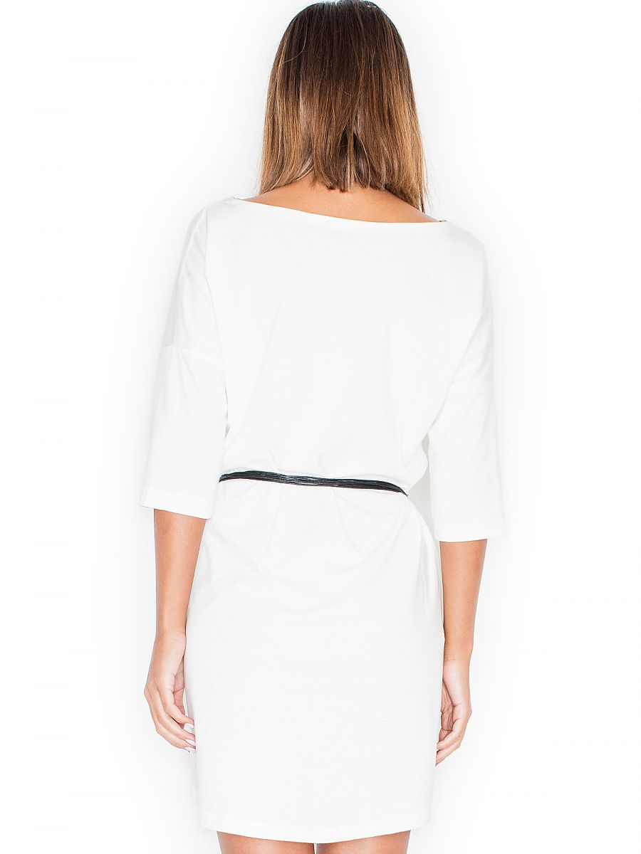 Bequemes Baumwollkleid mit Taillengürtel von Katrus