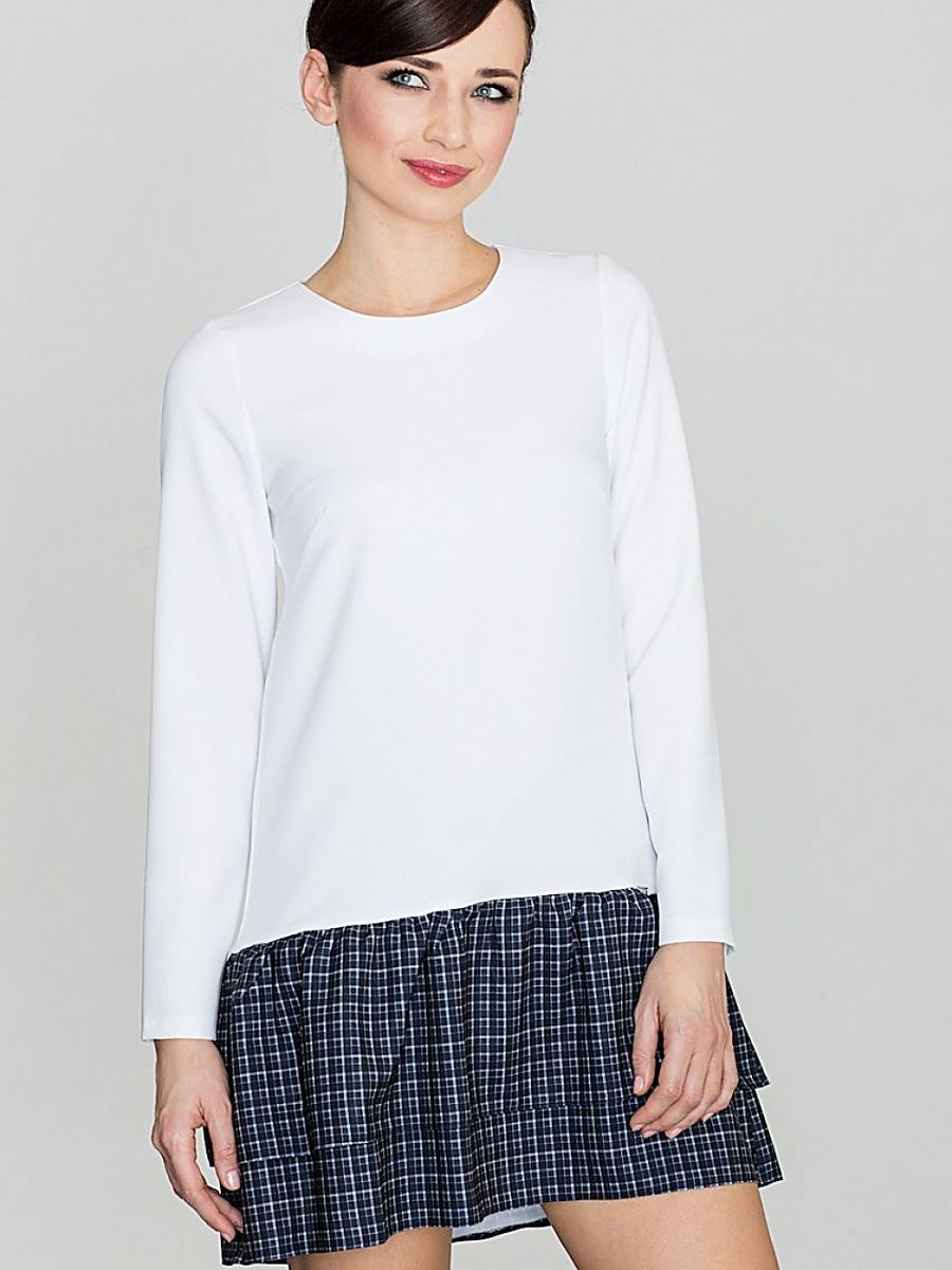 Klassisches Langarmkleid mit Karorüschen von Lenitif