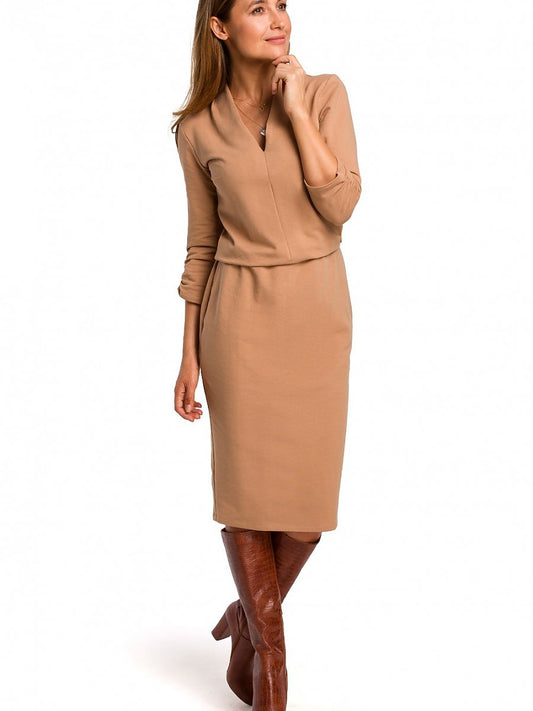 Baumwoll-Strickkleid mit elastischer Taille von Stylove