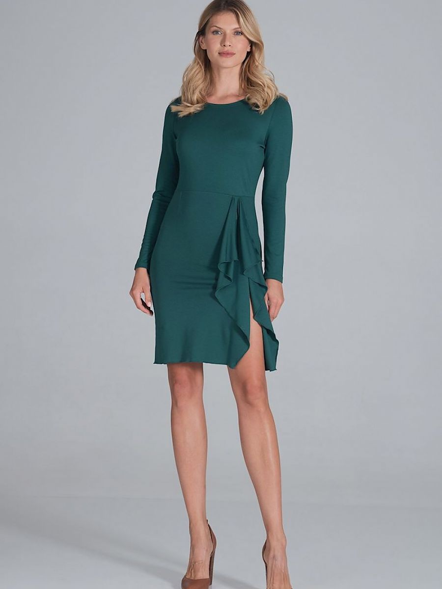Cocktailkleid mit Drapierung am Bein von Figl