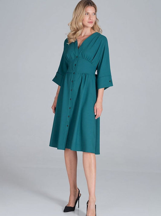 Midi-Kleid Herzausschnitt mit Kimono-Oberteil von Figl