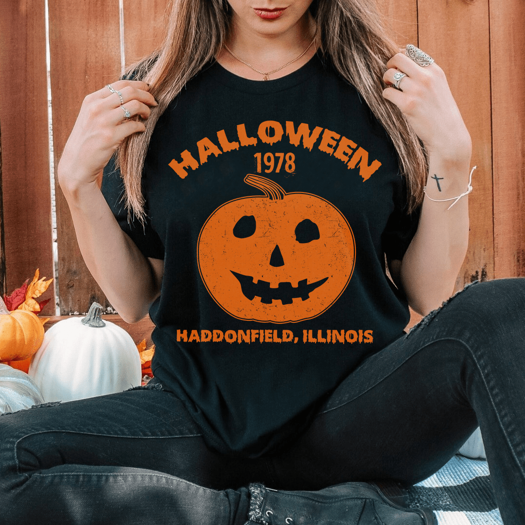 Halloween Kürbis T-Shirt – Unisex Jersey Kurzarm-Shirt