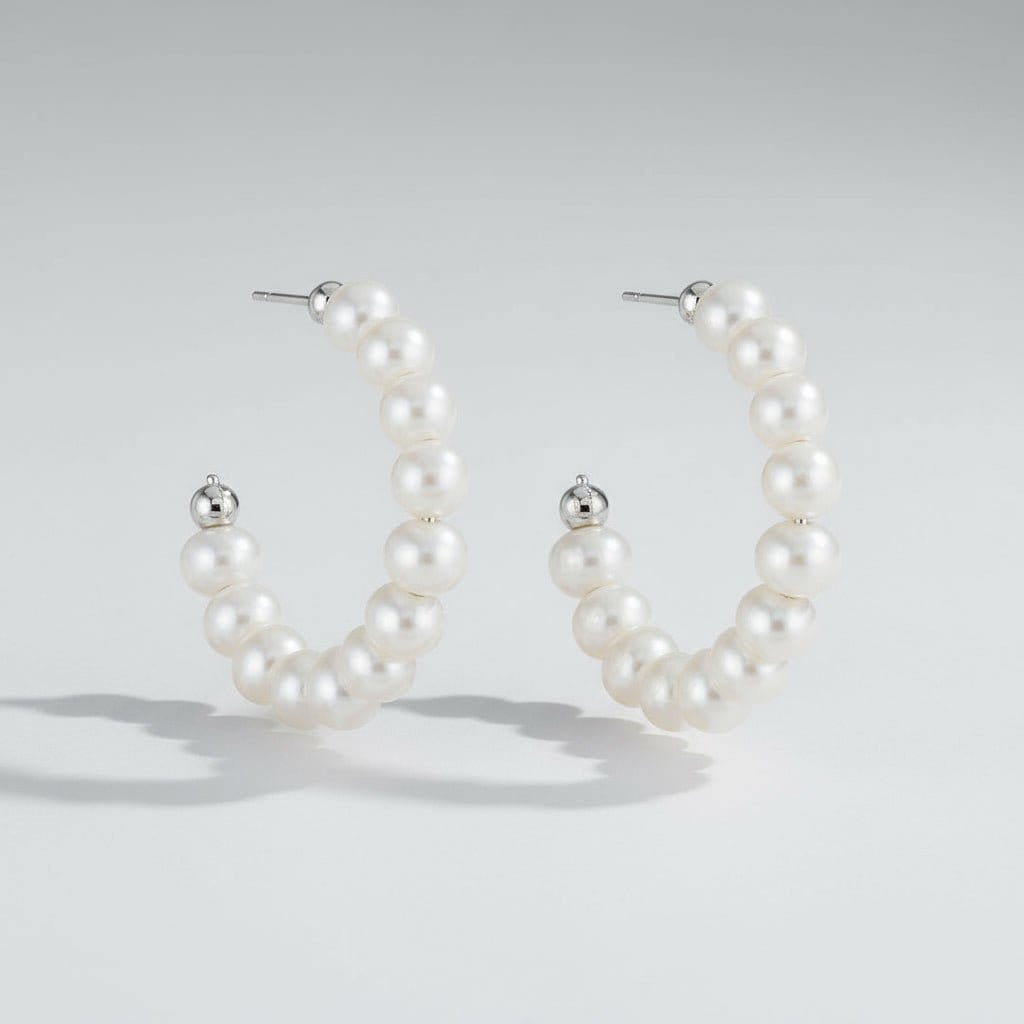 Ohrringe Snowwhite – Versilberte Elegante Ohrringe