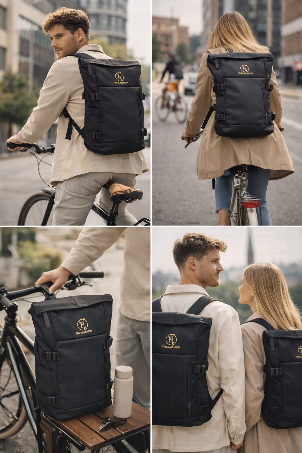 THREADHEIM ELITE Rucksack – Roll-Top Stadtbegleiter mit Laptopfach & Diebstahlschutz